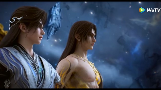 Shi Hao bersama rekan barunya. [We TV]